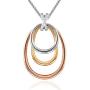 GEORGE · SMITH Triple Rings Circle Pendant Necklace Personalized Family Friendship Love Neckalces, Jewelry Gift for Women Girls