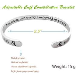RENYILIN Creative Cuff Bracelet, Zodiac Bracelet, Inspirational Stainless Steel Bracelet for Men and Women