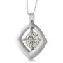 Evoque Sterling Silver and Diamond Snowflake Pendant (1/20 Cttw, J-K Color, I1-I2 Clarity) with 18'' Sterling Silver Chain Necklace – Frozen Icy Snow Flower Necklace – Charming Winter Jewelry for Women