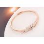 Crystalline Azuria White Crystals from Swarovski Bangle Bracelet 18 ct Rose Gold Plated 7.10'' for Women