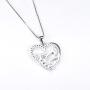 925 Sterling Silver Doves Birds Faith Hope Love with Open Heart Pendant Necklace for Women Teenage Girls, 18inches