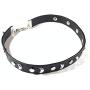 Skye Jewelry Black Leather Gothic Moon & Flat Stud Choker Necklace w/Adjustable Toggle Clasp Fits 13''-16''