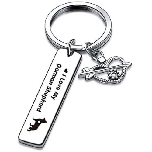 I Love My German Shepherd Keychain German Shepherd Lover Gifts Dog Person Jewelry