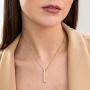 MyNameNecklace Personalized Engraved 3 Sided Vertical 3D Bar Necklace with Cubic Zircon or Diamond Pendant - Custom Jewelry Gift for Mom Wife