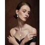 Hanpabum Pearls Pedent Necklace Drop Dangle Earring for Women Wedding Cubic Zirconia Elegant Charming Jewelry Set