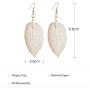 SMALLLOVE Filigree Leaf Earrings Natural Real Lightweight Genuine Drop Dangle Gold Silver Rose Gold Metal Plated Long Leaves Earrings for Women Girls Jewelry Gifts