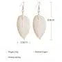 SMALLLOVE Filigree Leaf Earrings Natural Real Lightweight Genuine Drop Dangle Gold Silver Rose Gold Metal Plated Long Leaves Earrings for Women Girls Jewelry Gifts