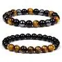 Vinswet 2PCS 8mm Black Obsidian Tiger Eye Beaded Couples Bracelets, Elastic Natural Stone Chakra Men Bracelet Matching Distance Bracelets for Men Women 7.5'' Vinswet 2PCS 8mm Black Obsidian Tiger Eye Beaded Couples Bracelets, Elastic Natural Stone Chakra Men Bracelet Matching Distance Bracelets for Men Women 7.5''