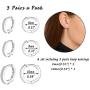 3 Pairs Silver Hoop Earrings for Women Small Hoop Earrings Cartilage Hoops Set Cubic Zirconia Cuff Piercing Jewelry Gifts for Girls