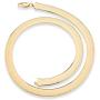 Miabella Solid 18K Gold Over Sterling Silver Italian 10mm Flat Herringbone Chain Necklace for Women Men 17, 18, 20, 22 Inch 925 Made in Italy