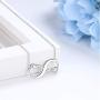 Besilver 925 Sterling Silver Mom and Child Necklace Mommy Infinity Love Mother Daughter Heart Necklace for Mother Grandma Daughter Son Birthday Anniversary