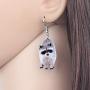 NEWEI Acrylic Raccoon Ringtail Earrings Drop Dangle Sweet Wild Animal Jewelry For Women Girl Charms