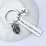 FUSTMW CHD Awareness Keychain Mom of A Heart Warrior Gifts CHD Heart Defect Recovery Gift Heart Disease Jewelry