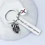 FUSTMW CHD Awareness Keychain Mom of A Heart Warrior Gifts CHD Heart Defect Recovery Gift Heart Disease Jewelry