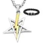 Gungneer Inverted Star Necklace Satanic Pendant Stainless Steel Charm Chain Evil Symbol Strength Jewelry Men Women Gungneer Inverted Star Necklace Satanic Pendant Stainless Steel Charm Chain Evil Symbol Strength Jewelry Men Women