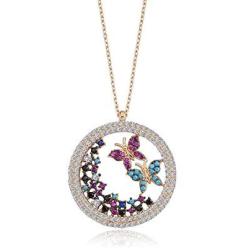 ENZOMAR Butterfly Necklaces for Women - Dainty Necklace For Women, Layered Gold Necklaces For Women, Mom Necklace, Mothers Day Jewelry, Girlfriend Birthday, Necklaces For Women, Fashion Jewelry, Pendant Necklace, Silver, Rose Gold Necklaces For Women