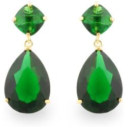 JanKuo Jewelry Gold Tone Angelina Jolie Inspired Bridal Prom Emerald Color Drop Earrings