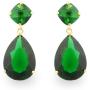 JanKuo Jewelry Gold Tone Angelina Jolie Inspired Bridal Prom Emerald Color Drop Earrings
