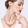 EVER FAITH Rhinestone Crystal Elegant Bridal Floral Teardrop Necklace Earrings Set