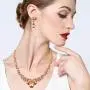 EVER FAITH Rhinestone Crystal Elegant Bridal Floral Teardrop Necklace Earrings Set