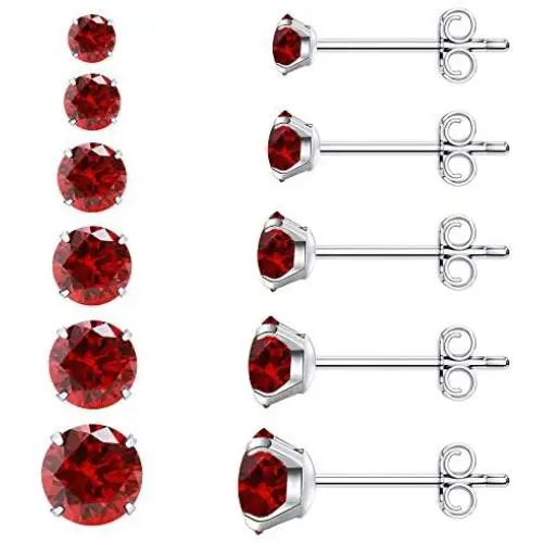6 Pairs Stud Earrings Set, Hypoallergenic Cubic Zirconia Earrings 316L Stainless Steel CZ Earrings 3-8mm 6 Pairs Stud Earrings Set, Hypoallergenic Cubic Zirconia Earrings 316L Stainless Steel CZ Earrings 3-8mm
