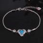CiNily Opal Heart Bracelet for Women Girls 18K Gold Plated Adjustable Bracelets for Her