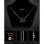 Suavell Sister Necklace. 18K Gold Plated Double Circle Necklace for Women. Sister Gifts from Sister, Galentines Day Gifts, Big Sister Gift or BFF Soul Sister! Interlocking Circle Necklace Jewelry