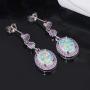 CiNily Fire Opal Amethyst Dangle Drop Earrings 18K White Gold/Rose Gold Plated Opal Jewelry for Women Gemstone Stud Earrings 7/8''