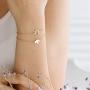 GELIN Good Vibes Only Charm Bracelet in 14k Solid Gold - Dainty Jewelry For Women - 14k Yellow Sunshine Chain Bracelet - Cute Birthday Gift for Her