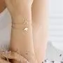 GELIN Good Vibes Only Charm Bracelet in 14k Solid Gold - Dainty Jewelry For Women - 14k Yellow Sunshine Chain Bracelet - Cute Birthday Gift for Her