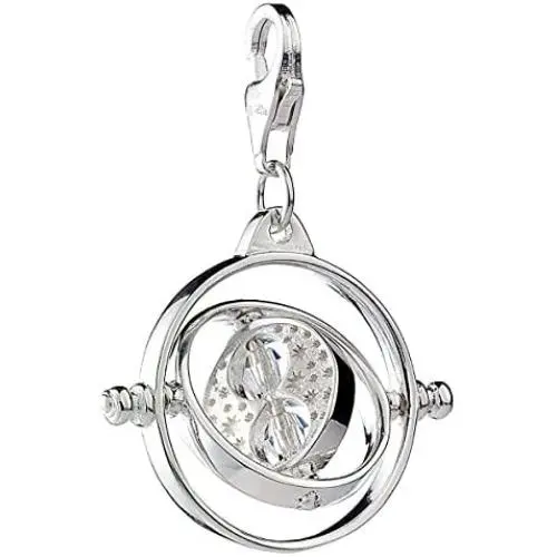 Sterling Silver Time Turner Crystal Clip on Charm