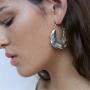 DAMLENG Simple Fashion Large Vintage Gold Circle Hoop Earrings Boho Irregular Hollow Shield Shape Dangle Drop Earrings for Women Girls Statement Jewelry Gifts