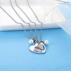 Nimteve Big Sis Lil Sis Necklaces Set for 2 Big Sister Little Sister Necklace Chain BFF Heart Pendant Necklace Set Friendship Girls Gifts Jewelry