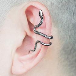 MAELOVE Sterling Silver Snake Earrings Cuff Wraps Ear Clips No Piercing Women Girls Cute Animal Auricle Wrap Earring Women Jewelry Simple Delicate Minimalist Stud Earrings Gift for Her