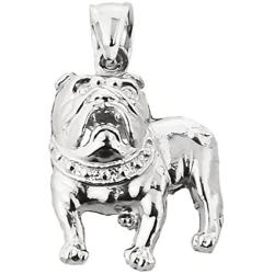 Sterling Silver Bulldog Charm Pendant