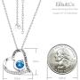 Mothers Day Necklace for Mom Women Birthday Gifts I Love You to the Moon and Back Necklace December Blue topaz Birthstone Jewelry Love Heart Pendant