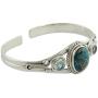 NOVICA 925 Sterling Silver Cuff Bracelet with Reconstituted Turquoise and Blue Topaz Azure Heavens