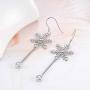 Sterling Silver Snowflake Earrings for Women Teens, Winter Dangle Earrings Snowflake Jewelry Gifts for Her