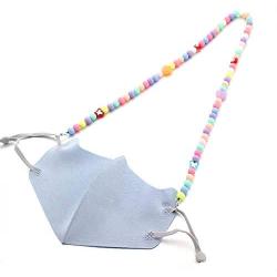 COLORFUL BLING Cute Acrylic Beads Candy Color Star Butterfly Face Mask Lanyard Holder Strap Chain Suitble for Mask Handy Ear Saver Statement Necklace for Women Girls Teens Jewelry