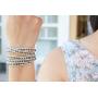 KELITCH Fashion Gray Crystal Beaded 5 Wrap Bracelet On Leather Strand Bracelets Jewelry