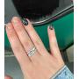 ZMBKHYBG 2 Pcs Hugging Hands Rings Silver Embrace Open Rings Adjustable Couple Hug Rings Romantic Lover Statement Wedding Ring Jewelry
