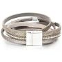 FANCY SHINY Leather Wrap Bracelet Boho Cuff Bracelets Crystal Bead Bracelet with Magnetic Clasp Jewelry Gifts for Women Teen Girls