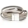 FANCY SHINY Leather Wrap Bracelet Boho Cuff Bracelets Crystal Bead Bracelet with Magnetic Clasp Jewelry Gifts for Women Teen Girls