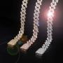 TOPGRILLZ 20mm 6 Times 14K Gold Plated Iced Out Lab Diamond Miami Cuban Link Chain Choker for Men with Box Clasp Hip Hop