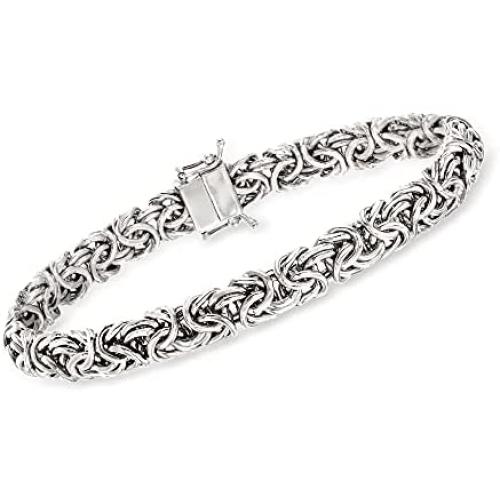 Ross-Simons Sterling Silver Small Byzantine Bracelet With Magnetic Clasp