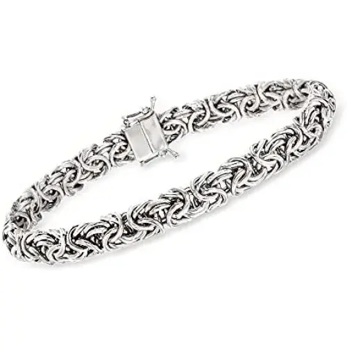 Ross-Simons Sterling Silver Small Byzantine Bracelet With Magnetic Clasp Ross-Simons Sterling Silver Small Byzantine Bracelet With Magnetic Clasp