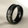 Couple Ring Bridal Sets His Hers Women Black Gold Plated Square CZ Men Stainless Steel Band Wedding Ring Band Set