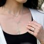 925 Sterling Silver Faith Hope Love Cross Pendant Necklace Cubic Zirconia for Women Teen Girls Christian Birthday Christmas Jewelry Gift