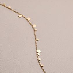 S.Leaf Delicate 14K Gold Plated Dot Necklace Choker Necklace Gold Necklaces for Women