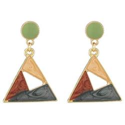 SaunterWay Fashion Triangle Dangle Earrings Multicolor Enamel Geometric Earrings Triangle Statement Earrings Jewelry Gift for women girls